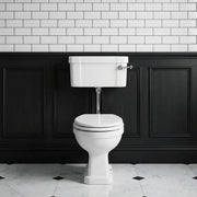 Victorian Style Low Level Toilet With White Soft Close Seat