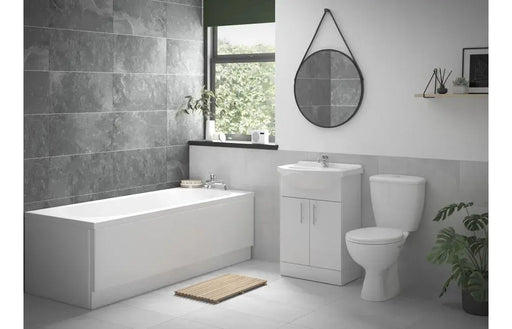 Visione Bathroom Vanity Pack with Bath, Toilet, Basin Set, Optional Taps and Wastes, by Bathcenterpro