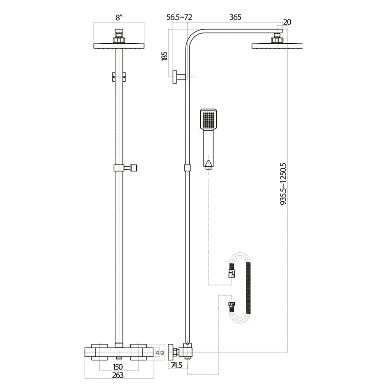 Visione Vanity and Toilet Unit Bathroom Pack with Bath Screen and Dual Shower