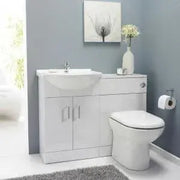 Visione Vanity and Toilet Unit Bathroom Pack with Bath Screen and Dual Shower