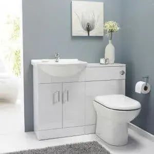 Visione Vanity and Toilet Unit Bathroom Pack with Bath Screen and Dual Shower