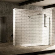 Walk-In Shower Screen with Chrome Profile & 8mm Toughened Glass - 1400mm