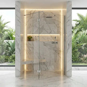 Walk-In Shower Screen with Chrome Profile & 8mm Toughened Glass - 800mm