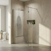 Walk-In Shower Screen with Chrome Profile & 8mm Toughened Glass - 1200mm