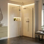 Walk-In Shower Screen with Chrome Profile & 8mm Toughened Glass - 760mm