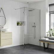 Walk-In Shower Screen with Chrome Profile & 8mm Toughened Glass - 1400mm