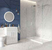 Walk-In Shower Screen with Chrome Profile & 8mm Toughened Glass - 700mm