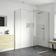 Walk-In Shower Screen with Chrome Profile & 8mm Toughened Glass - 1000mm