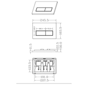 Wall Hung 1.1m Toilet Frame and Cistern inc Square Flushplate