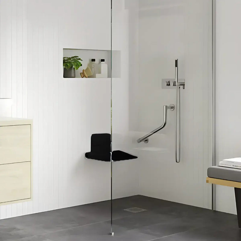 Wall Mounted Shower Seat - Black