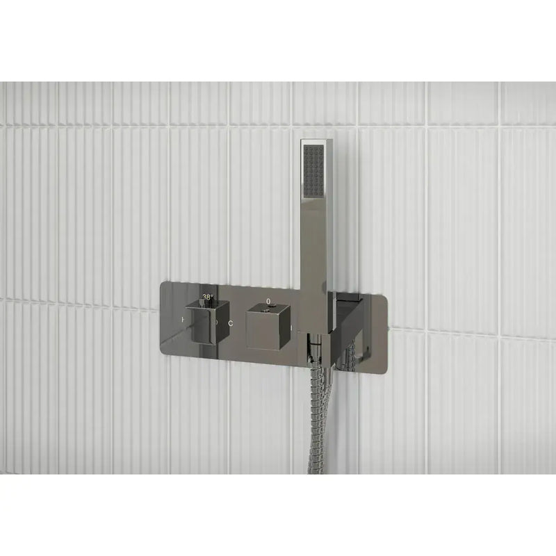 Xavi Thermostatic Two Outlet Shower Valve w/Handset - Chrome