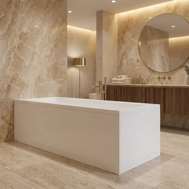Zenith 5mm Square Single Ended Bath - 1600x700mm
