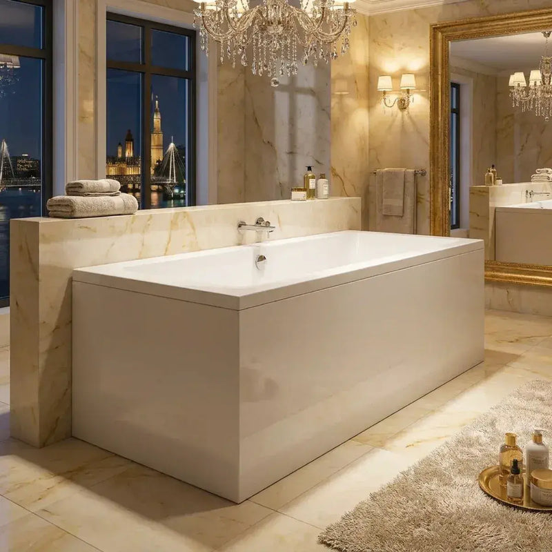 Zenith 5mm Square Single Ended Bath - 1500x700mm