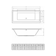 Zenith Acrylox Reinforced Double Ended Bath - 1700 x 750mm