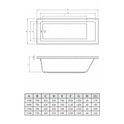 Zenith Acrylox Reinforced Single Ended Bath - Lifetime Guarantee - 1700 x 750mm